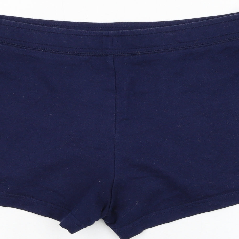 Papaya Womens Blue  Cotton Sweat Shorts Size 14 L3 in Regular Drawstring