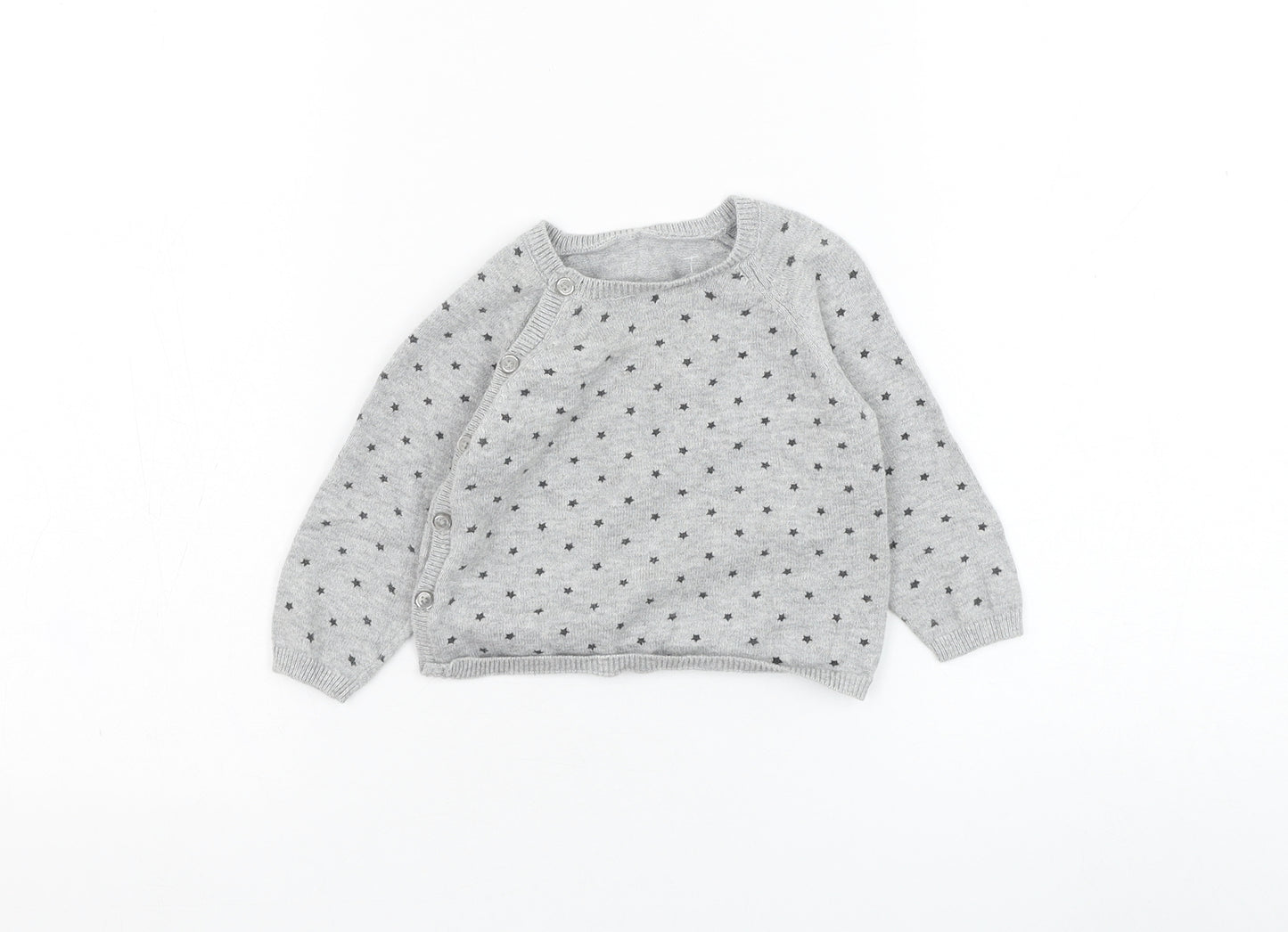 Matalan Girls Grey  Cotton Pullover Jumper Size 6-9 Months  Pullover - Star