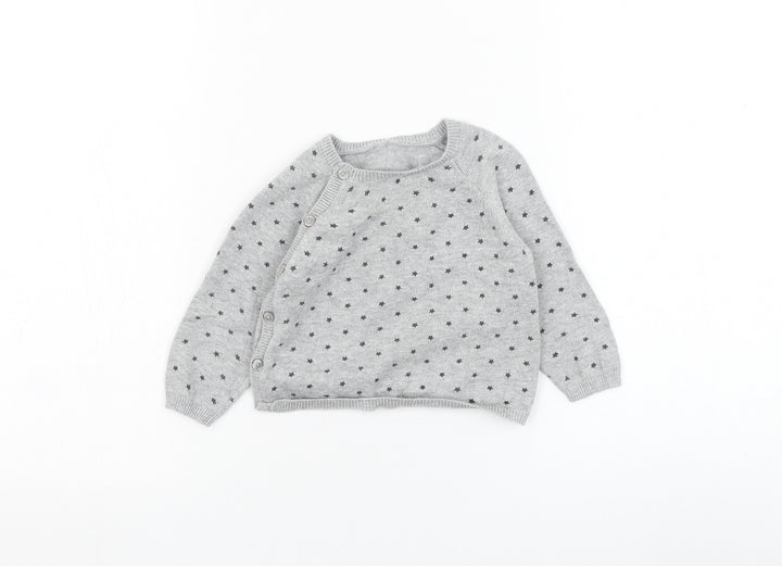 Matalan Girls Grey Cotton Pullover Jumper Size 6-9 Months Pullover - Star