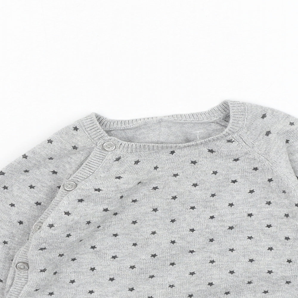 Matalan Girls Grey  Cotton Pullover Jumper Size 6-9 Months  Pullover - Star