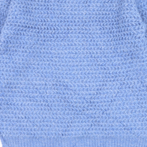Missguided Womens Blue Round Neck  Acrylic Pullover Jumper Size 6