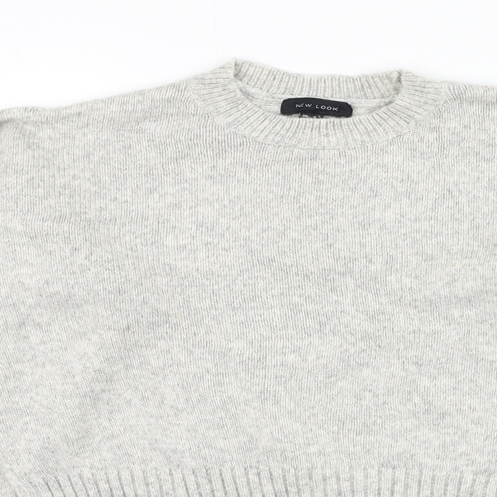 New Look Womens Grey Round Neck  Acrylic Pullover Jumper Size S