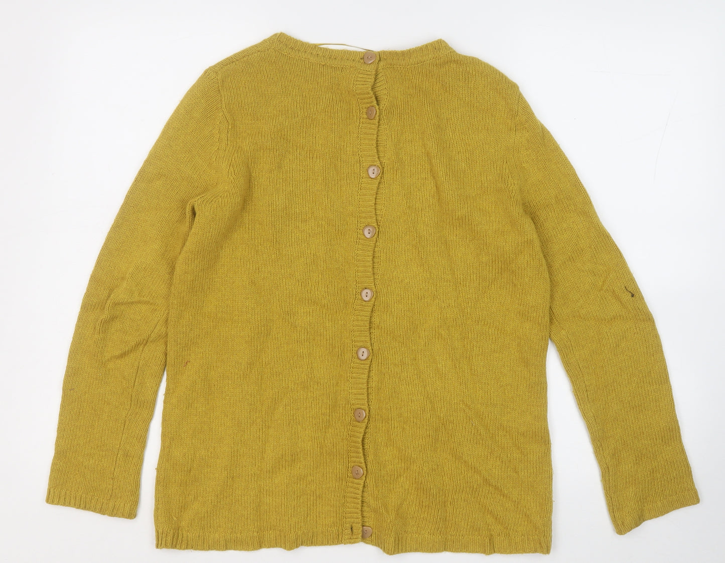 Seasalt Cornwall Womens Yellow Round Neck  Viscose Pullover Jumper Size 10