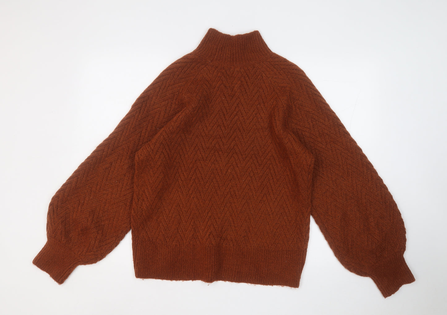 Abercrombie & Fitch Mens Brown Roll Neck  Acrylic Pullover Jumper Size M