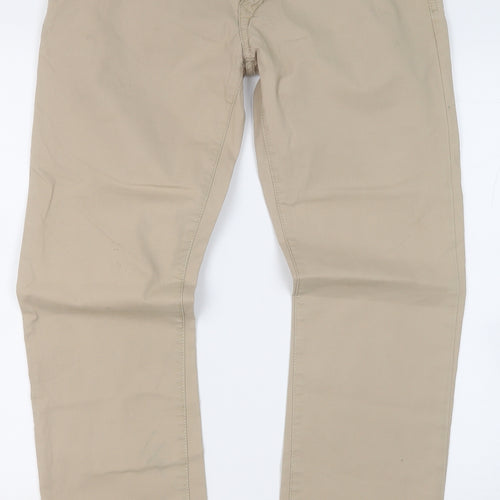 Tommy Hilfiger Mens Beige  Cotton Chino Trousers Size 32 in L31 in Regular