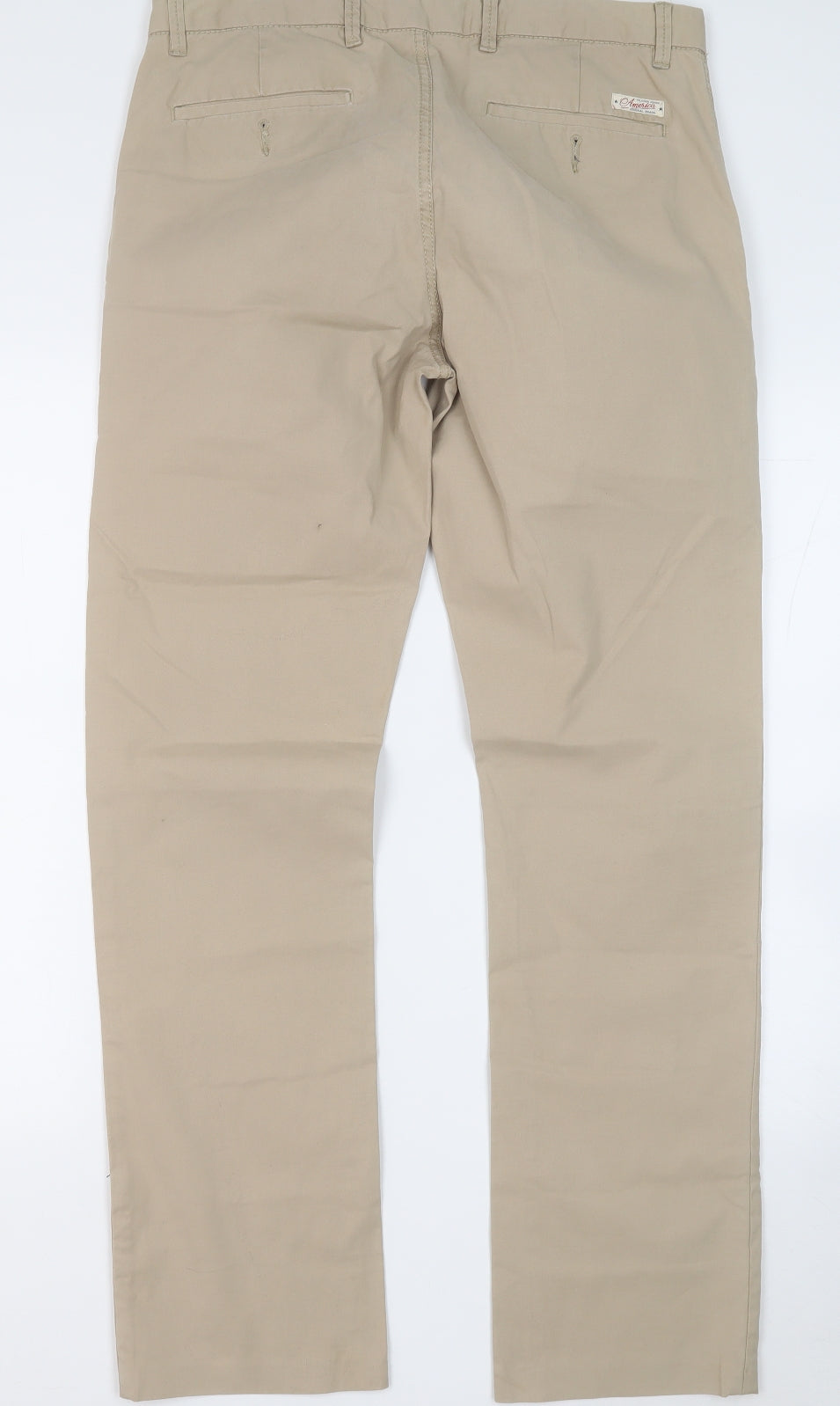Tommy Hilfiger Mens Beige  Cotton Chino Trousers Size 32 in L31 in Regular