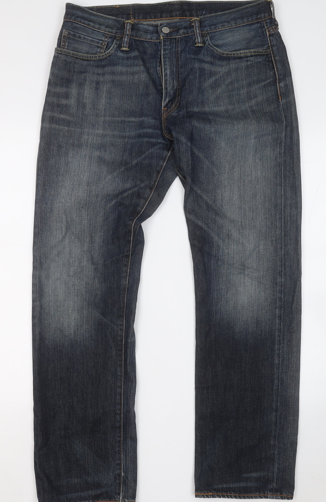 Signature by Levi Strauss & Co. Mens Blue  Cotton Straight Jeans Size 34 in L32 in Regular