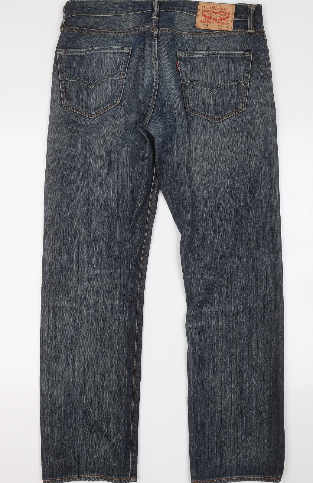 Signature by Levi Strauss & Co. Mens Blue  Cotton Straight Jeans Size 34 in L32 in Regular