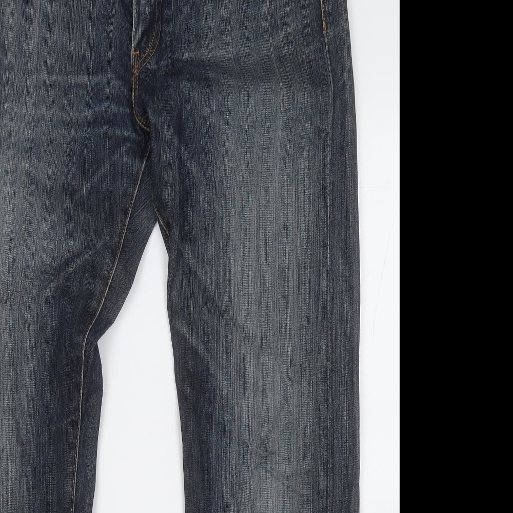 Signature by Levi Strauss & Co. Mens Blue  Cotton Straight Jeans Size 34 in L32 in Regular