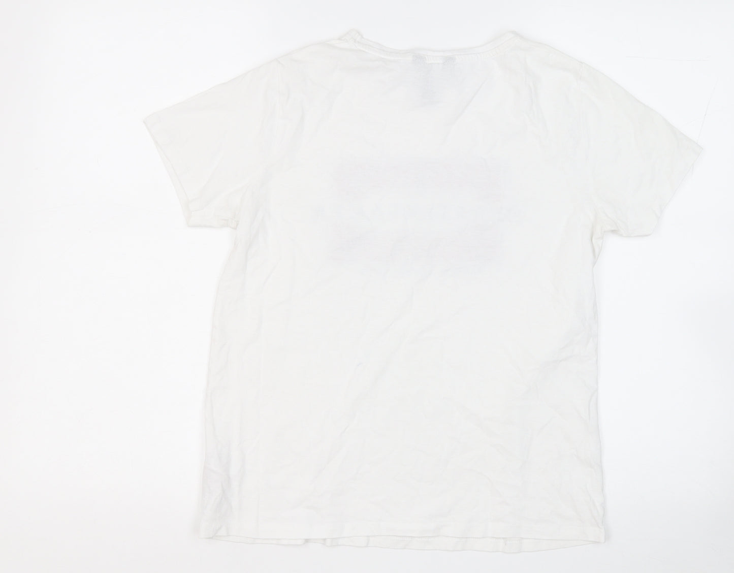 New Look Womens White  Cotton Basic T-Shirt Size 10 Round Neck - New York City Heartbreaker