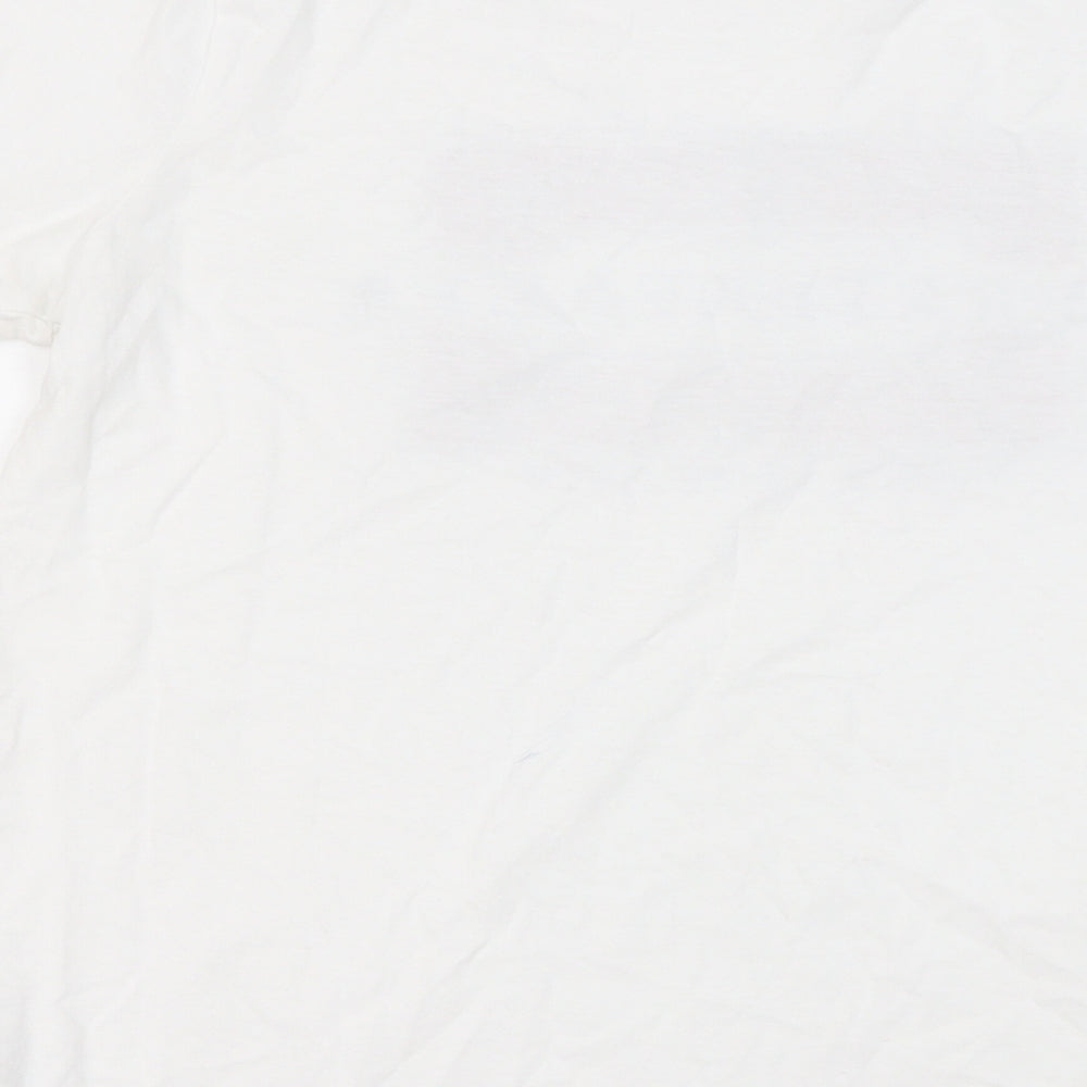 New Look Womens White  Cotton Basic T-Shirt Size 10 Round Neck - New York City Heartbreaker