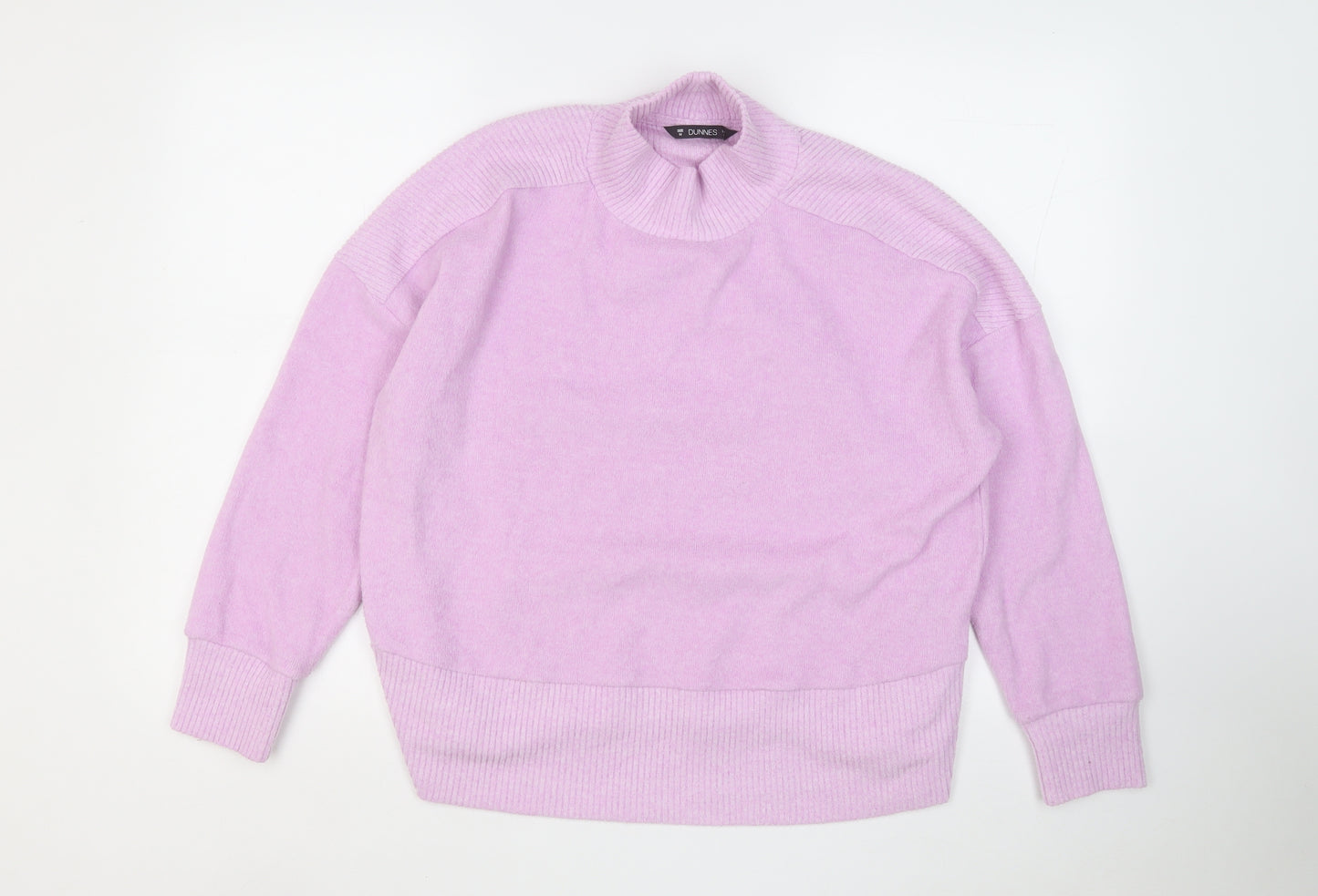 Dunnes Stores Womens Pink Mock Neck  Polyester Pullover Jumper Size M