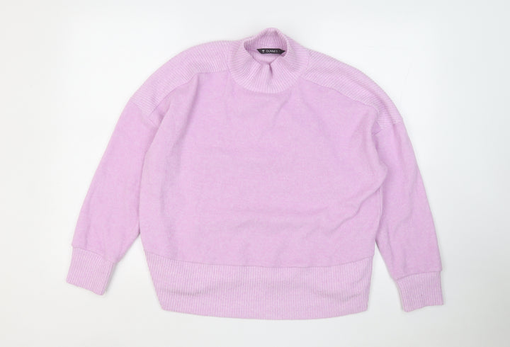 Dunnes Stores Womens Pink Mock Neck  Polyester Pullover Jumper Size M