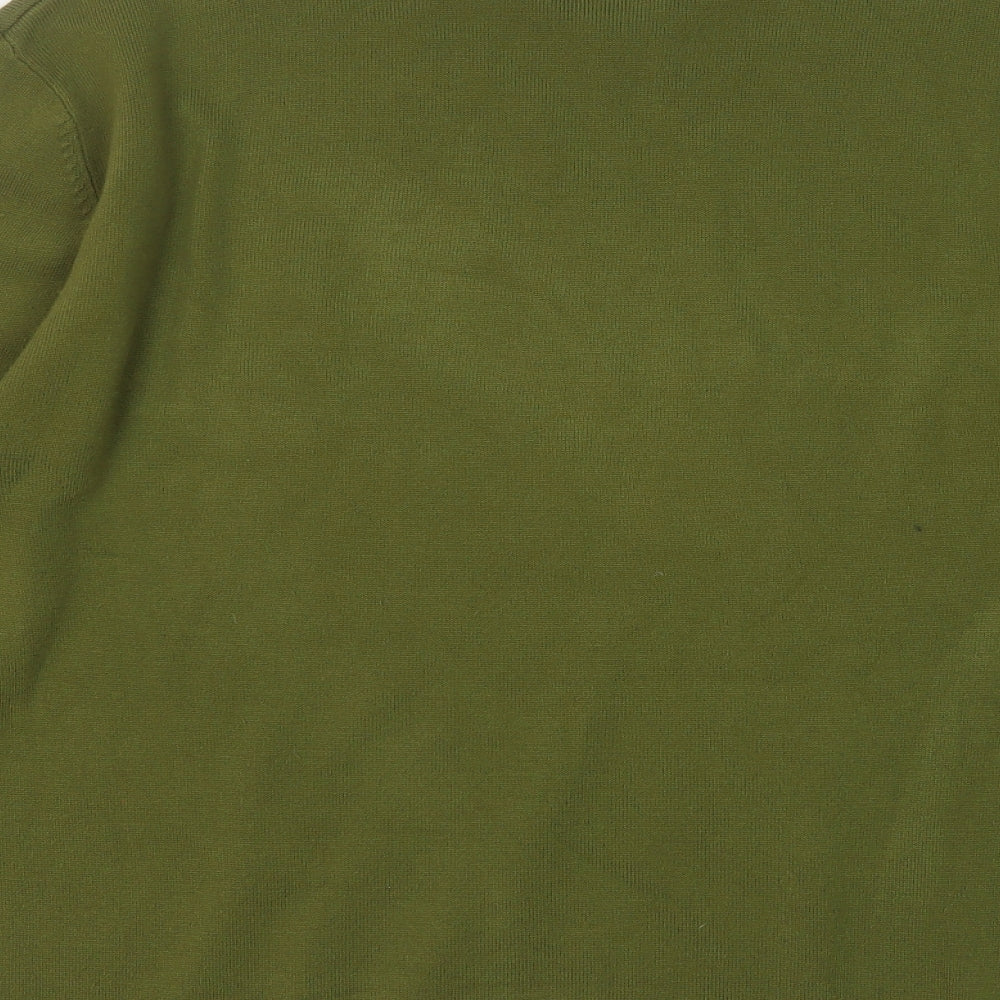 Thomas Nash Mens Green V-Neck  Acrylic Pullover Jumper Size L