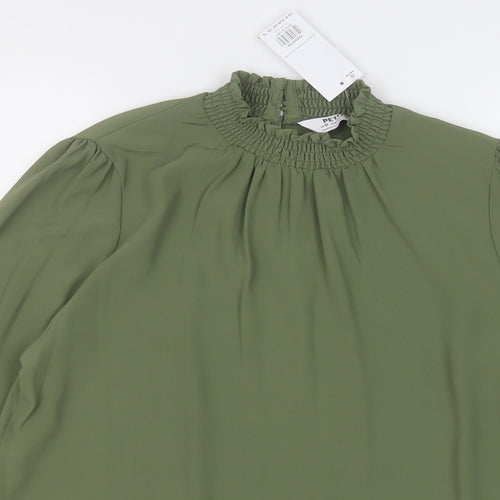 Dorothy Perkins Womens Gold  Polyester Basic Blouse Size 12 Round Neck