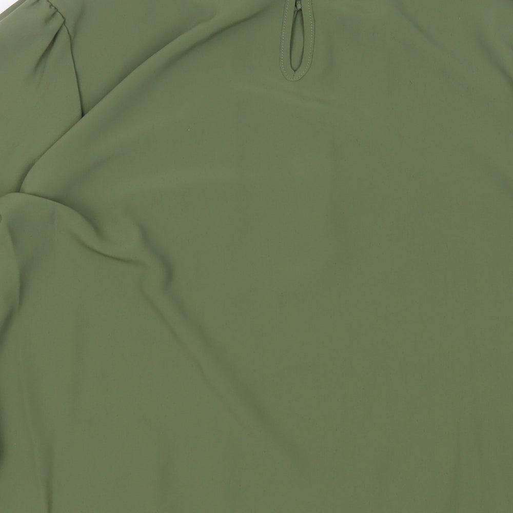 Dorothy Perkins Womens Gold  Polyester Basic Blouse Size 12 Round Neck