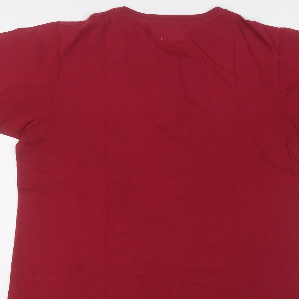 Onfire Mens Red  Cotton  T-Shirt Size L Round Neck