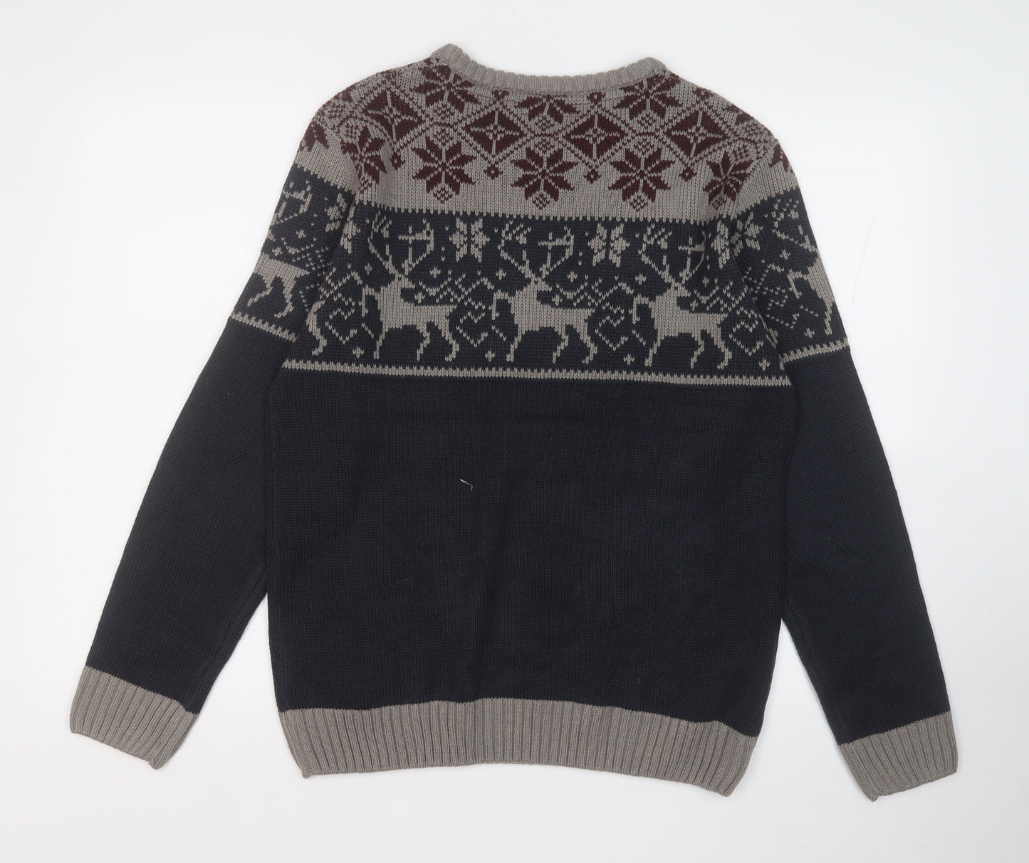 James Darby Mens Blue Round Neck  Acrylic Pullover Jumper Size M   - Christmas Jumper