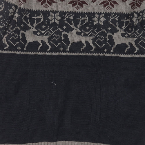 James Darby Mens Blue Round Neck  Acrylic Pullover Jumper Size M   - Christmas Jumper