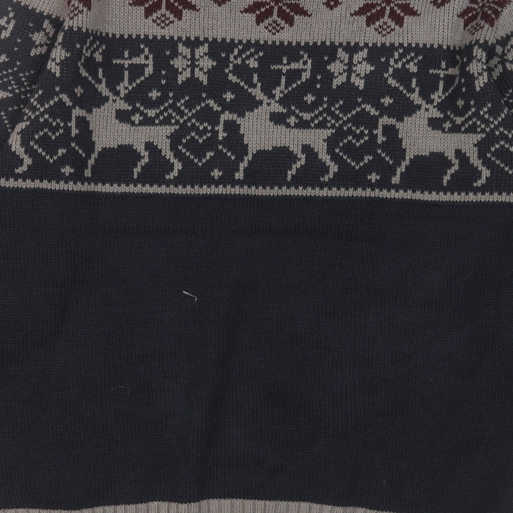 James Darby Mens Blue Round Neck  Acrylic Pullover Jumper Size M   - Christmas Jumper