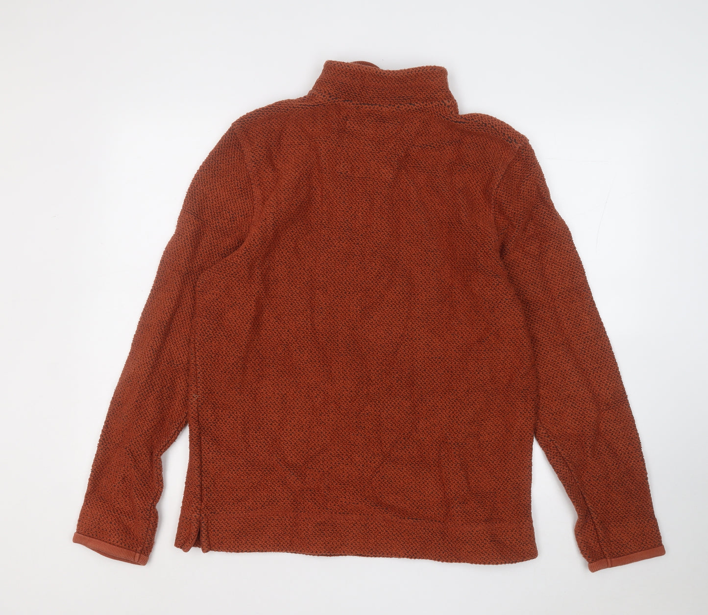 Weird Fish Mens Orange Mock Neck  Cotton Pullover Jumper Size M