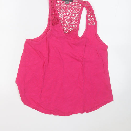 Primark Womens Pink  Polyester Basic Tank Size 10 Round Neck