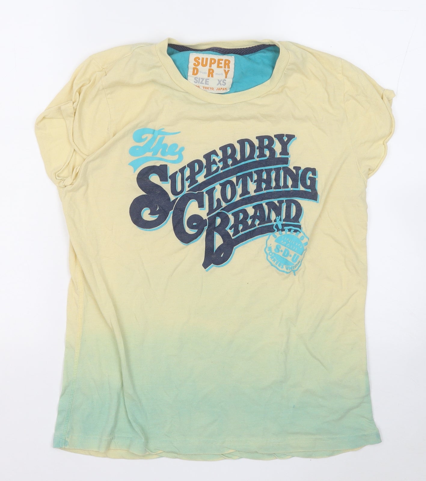 Superdry Mens Yellow  Cotton  T-Shirt Size XS Round Neck