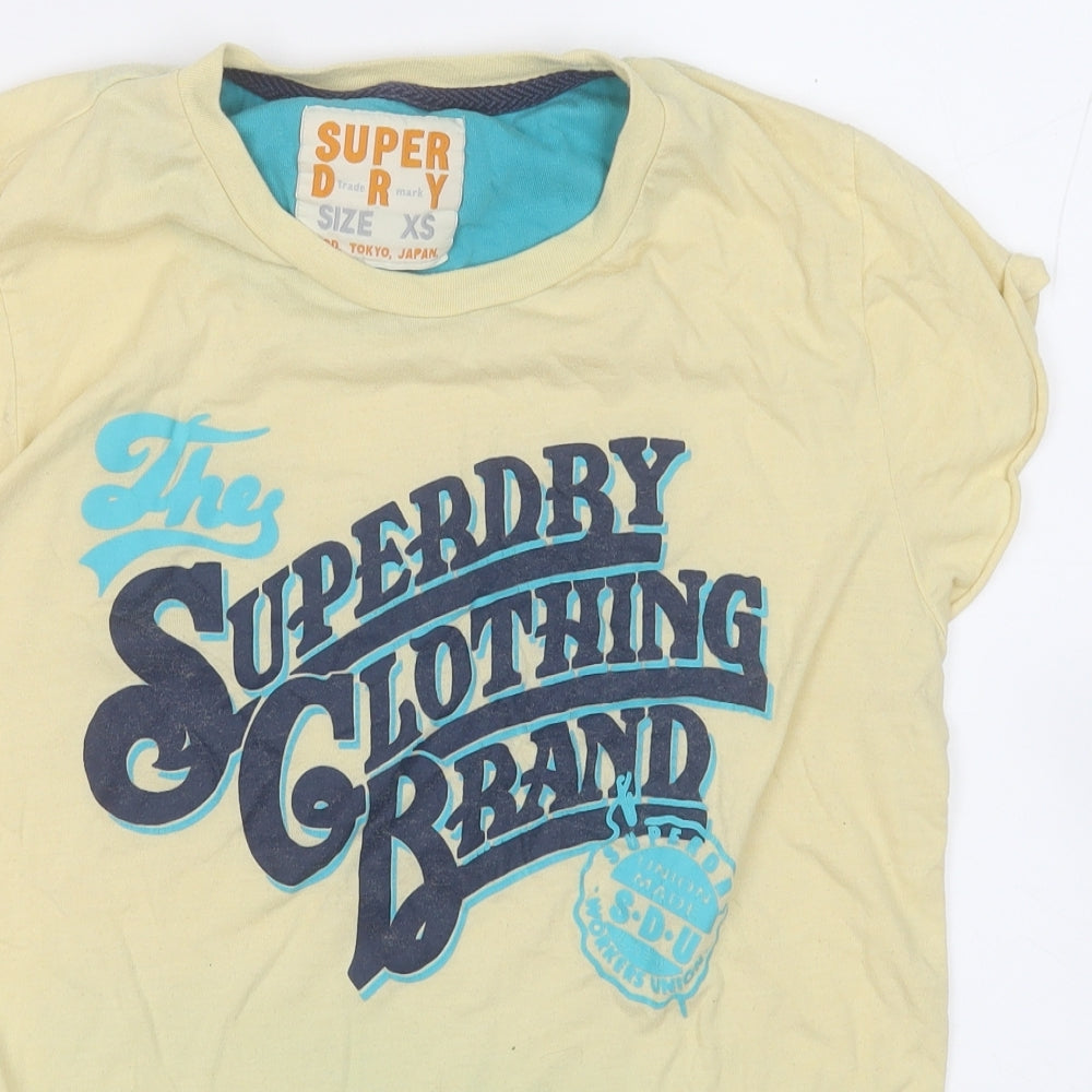 Superdry Mens Yellow  Cotton  T-Shirt Size XS Round Neck