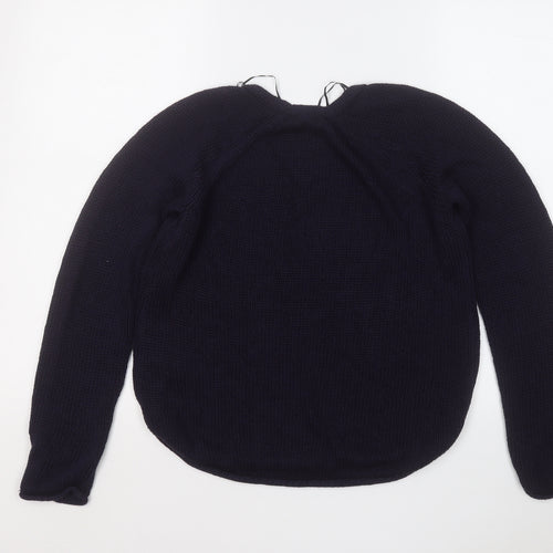H&M Womens Blue Round Neck  Acrylic Pullover Jumper Size S