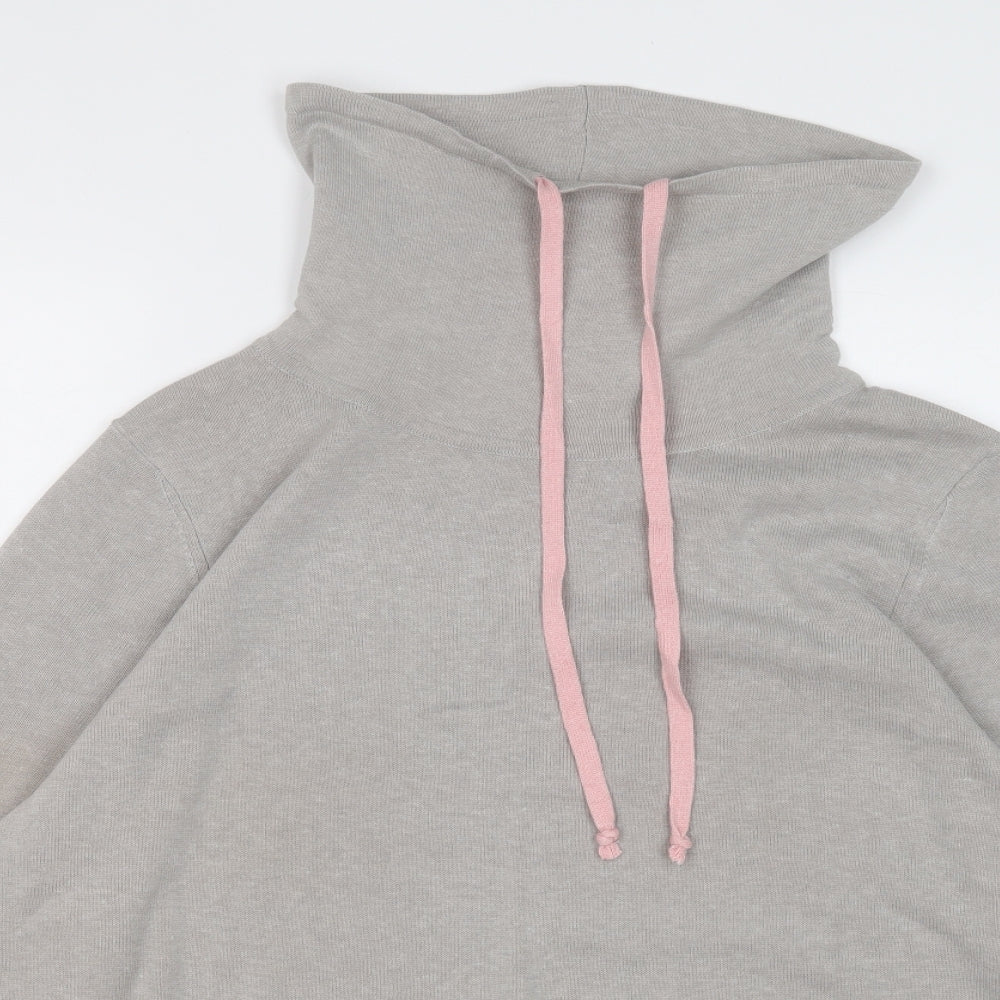 Crew Clothing Womens Grey Roll Neck  Cotton Pullover Jumper Size 18