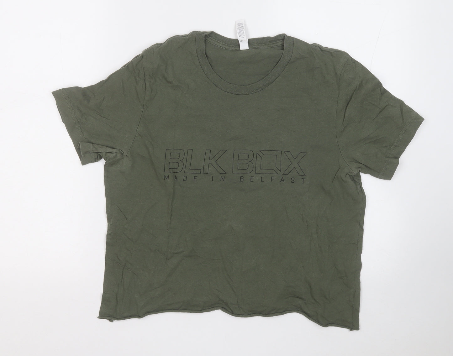 Canvas Womens Green  Cotton Basic T-Shirt Size M Round Neck