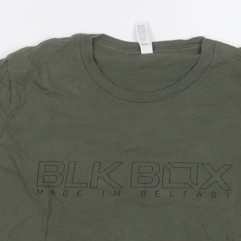 Canvas Womens Green  Cotton Basic T-Shirt Size M Round Neck
