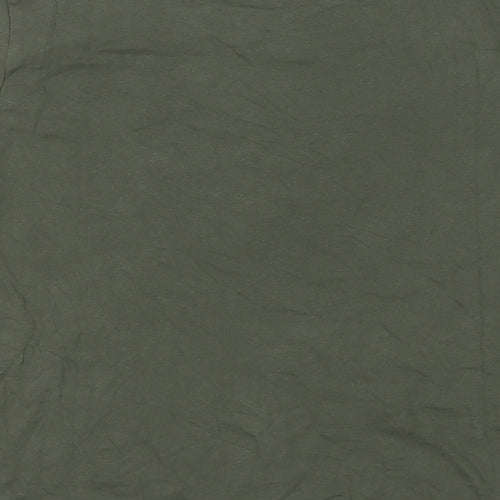 Canvas Womens Green  Cotton Basic T-Shirt Size M Round Neck