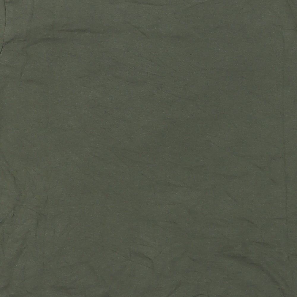 Canvas Womens Green  Cotton Basic T-Shirt Size M Round Neck