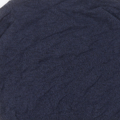 Easy Womens Blue Round Neck  Cotton Pullover Jumper Size M