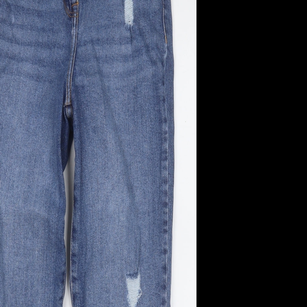 Papaya Womens Blue  Cotton Straight Jeans Size 10 L24 in Regular