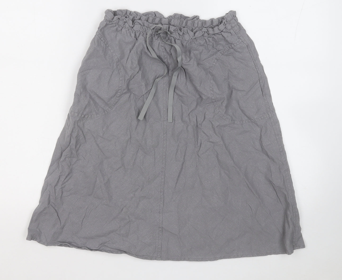 H&M Womens Grey  Linen A-Line Skirt Size 6