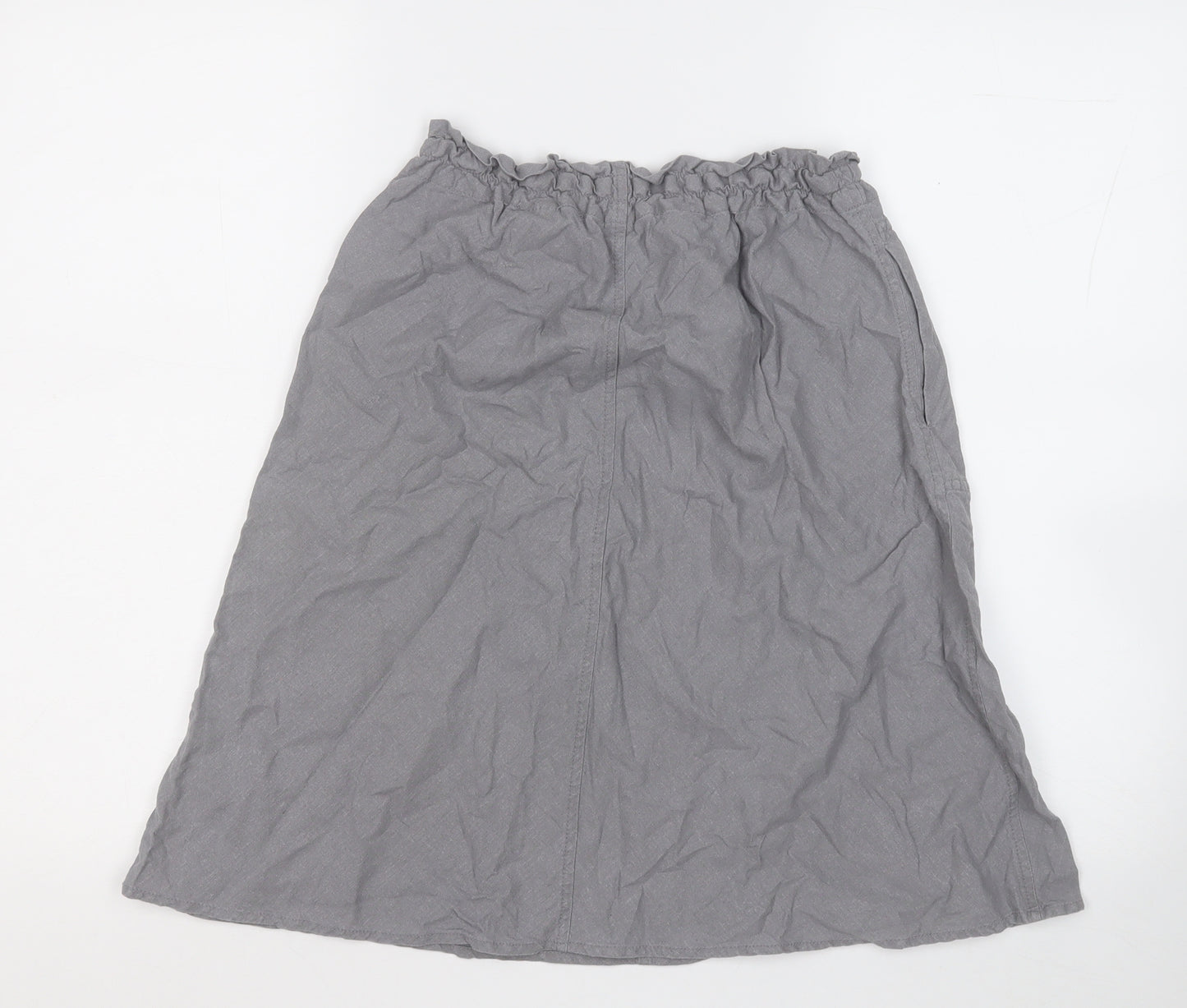 H&M Womens Grey  Linen A-Line Skirt Size 6