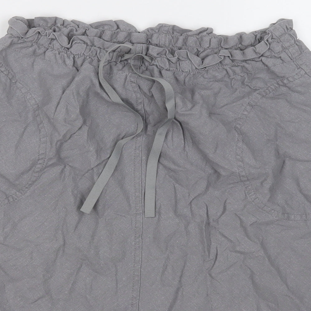 H&M Womens Grey  Linen A-Line Skirt Size 6