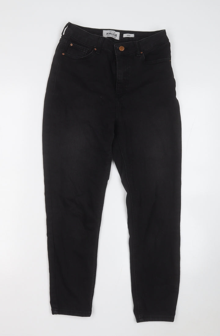 New Look Womens Black  Cotton Straight Jeans Size 10 L24 in Regular