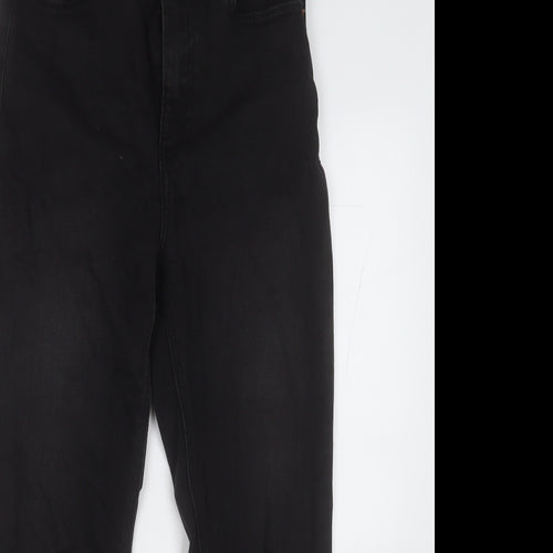 New Look Womens Black  Cotton Straight Jeans Size 10 L24 in Regular