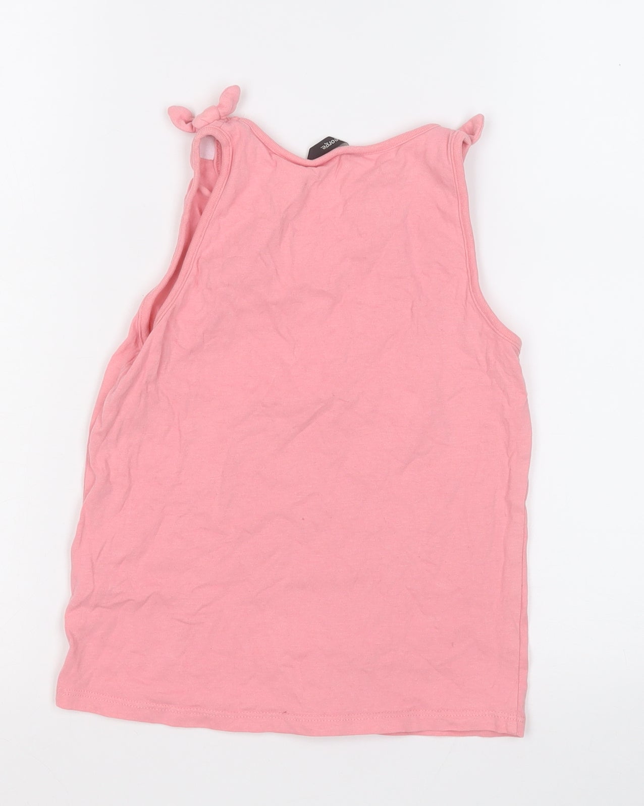 George Girls Pink  Cotton Basic Tank Size 8-9 Years Round Neck