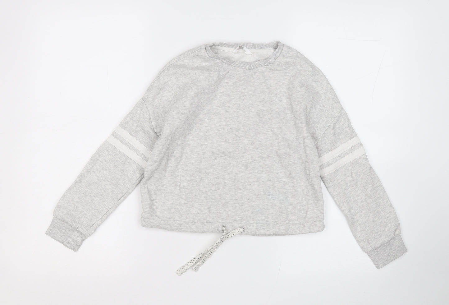 Marks and Spencer Girls Grey  Cotton Pullover Sweatshirt Size 8-9 Years