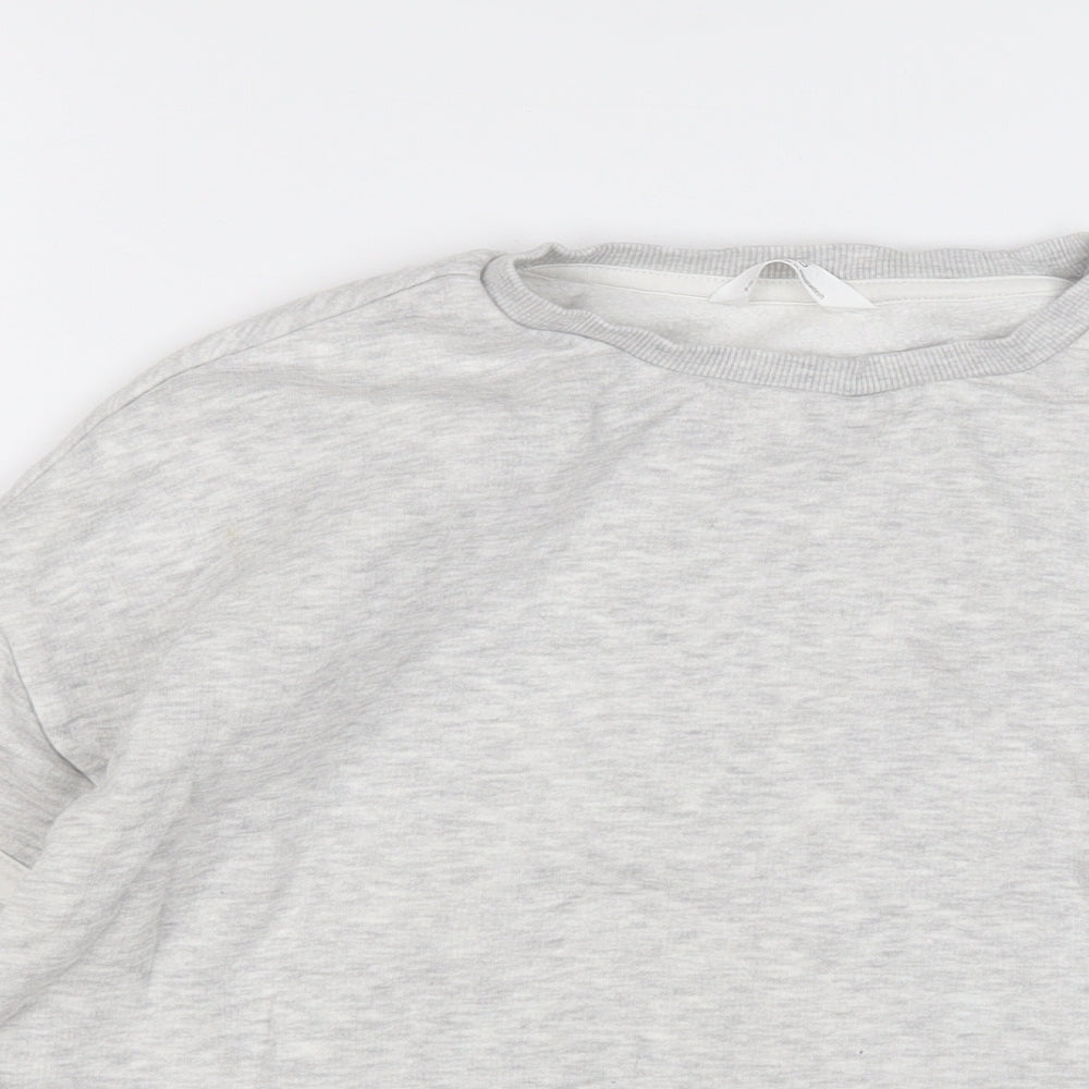 Marks and Spencer Girls Grey  Cotton Pullover Sweatshirt Size 8-9 Years
