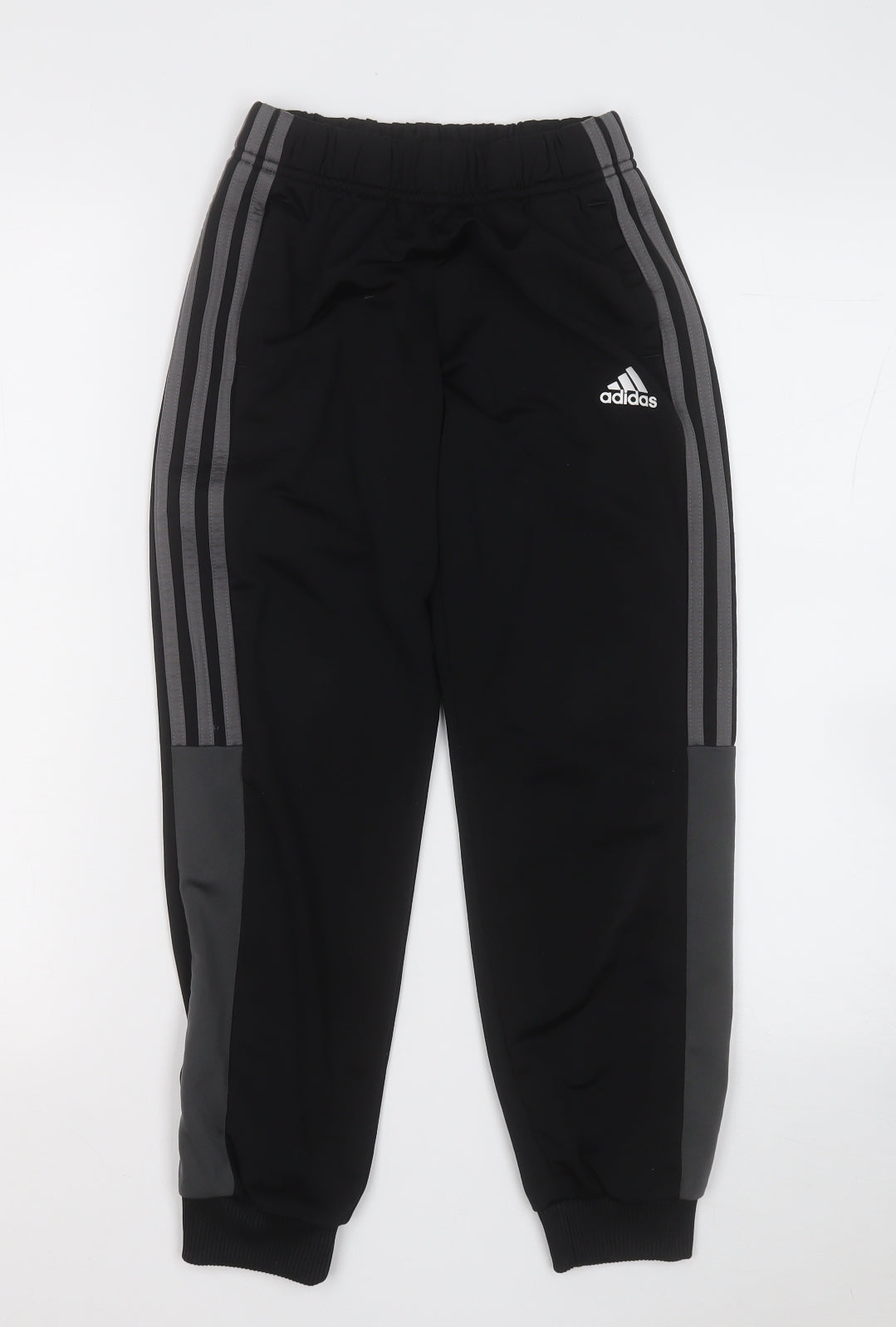 adidas Boys Black  Polyester Jogger Trousers Size 9-10 Years  Regular