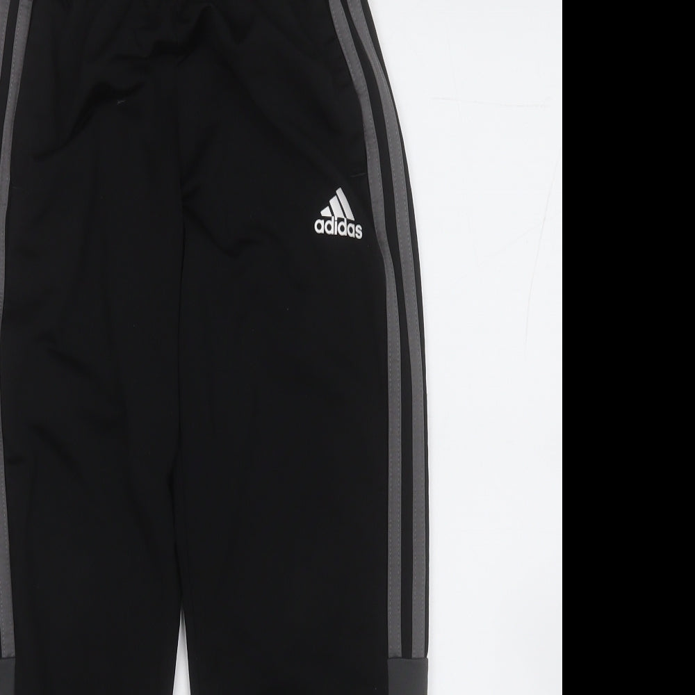adidas Boys Black  Polyester Jogger Trousers Size 9-10 Years  Regular
