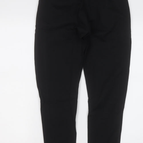 No Drama Womens Black  Cotton Jogger Trousers Size M L26 in Regular
