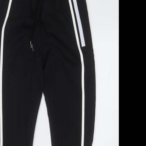No Drama Womens Black  Cotton Jogger Trousers Size M L26 in Regular