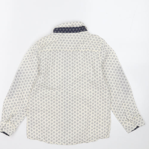 Autograph Boys White Geometric Cotton Basic Button-Up Size 5-6 Years Collared