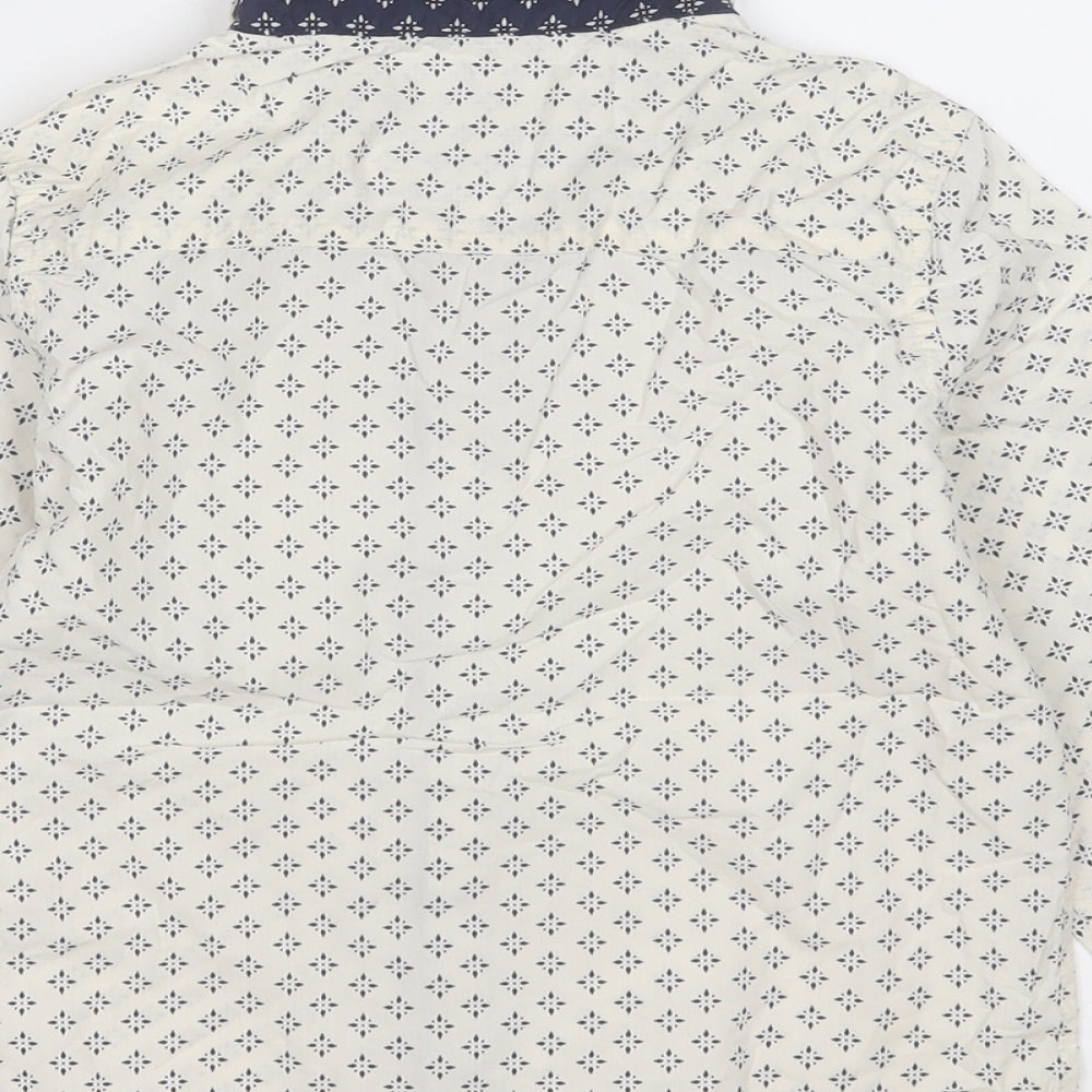 Autograph Boys White Geometric Cotton Basic Button-Up Size 5-6 Years Collared